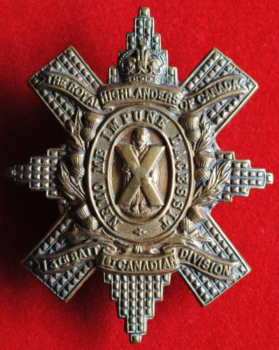 Canadian Expeditionary Force 13th Battalion, 1st Canadian Division Royal Highlanders of Canada 