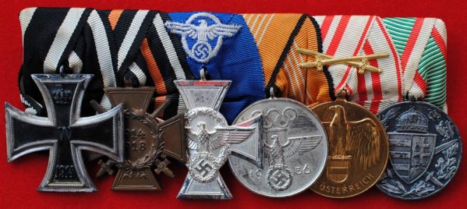WW1/WW2 German Police Parade Mounted Medal Group of 6 Awards