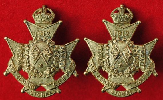 New Zealand Corps of Signals Other Ranks Collar Badges 